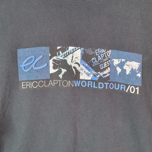Eric Clapton World Tour 2001 Vintage Concert Tour Rock N Roll T-Shirt Men's XXL - Picture 3 of 7